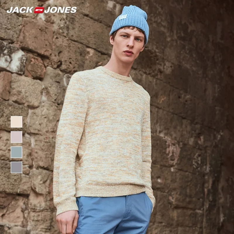 JackJones Мужской базовый стиль сплошной цвет свитер трикотаж 219124512