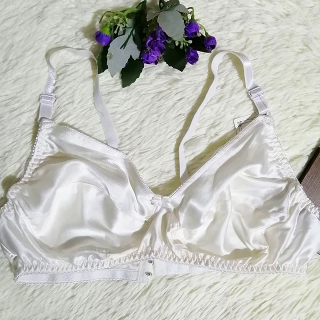 Womens Sexy Mulberry Silk Bra Comfortable Bralette Ultra-thin Wireless  Underwear 