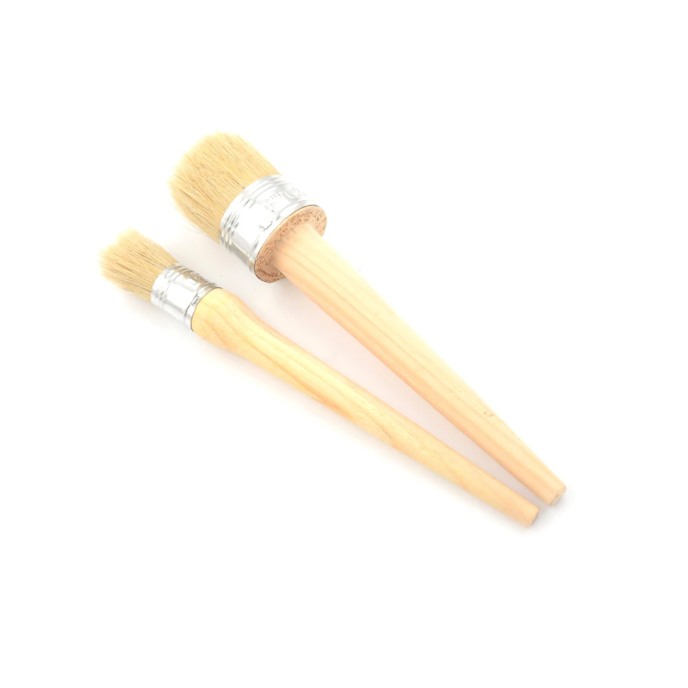 1 PC Round Bristle Chalk 50mm Useful Wooden Handle Painting Wax Brushes 185mm Long Bristle Chalk Oil Paint