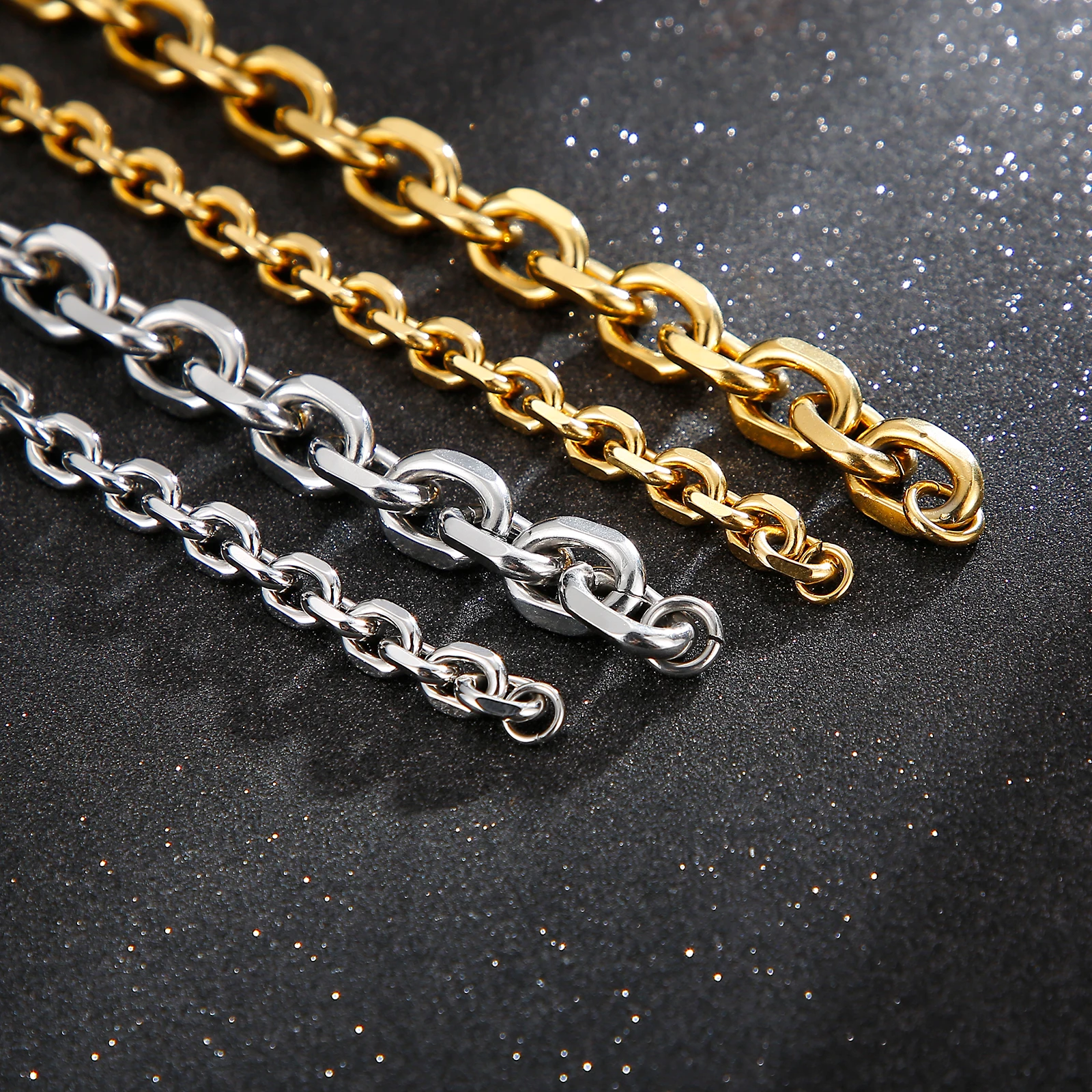 Curb Cuba O-chain Simple Men's Stainless Steel Bracelet Dubai Golden Link Jewelry chain bracelet stainless steel bracelets stainless steel jewelry 6/10mm 1pc