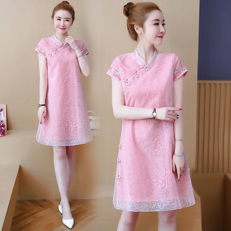 Кружевное платье с v-образным вырезом, китайское женское платье cheongsam, Сетчатое платье, платье для невесты, свадьбы, вечеринки, китайское платье qipao