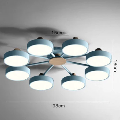 Blue Eight head Lustra lampa современный блеск железные потолочные светильники простая гостиная спальня потолочные светильники деревянный кронштейн Декор светодиодный - Цвет корпуса: Blue Eight head