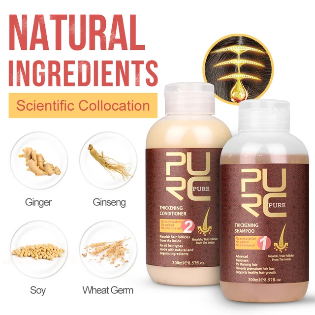 PURC Fast Hair Growth Shampoo Conditioner Thickener Anti Loss Hair Grow Shampoo Set