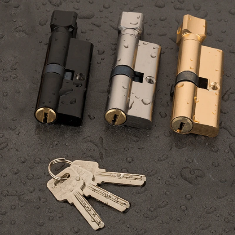 Door Cylinder Biased Lock Cylinder AB Key Anti-Theft Entrance Brass Door Lock Lengthened Core Extended Keys afbeelding