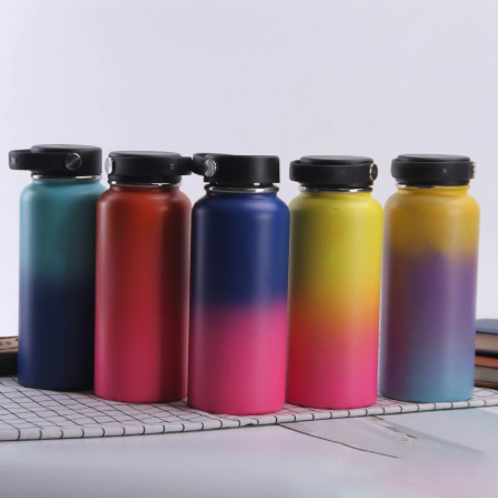 

18oz/12ozHydro Vacuum Insulated Flask Stainless Steel Water Bottle Wide Mouth with Sport/Straw/Flex cap