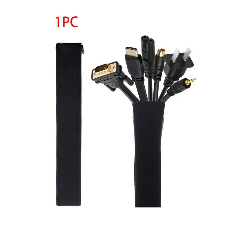 

19.5 inch Cable Management Sleeve with Zipper Wire Cover Wrap for TV Computer