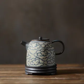 

250ml Qingyun pot Chinese Retro Handmade Random Texture Color Glaze High Temperature Firing Ceramic Teacup Porcelain teapot