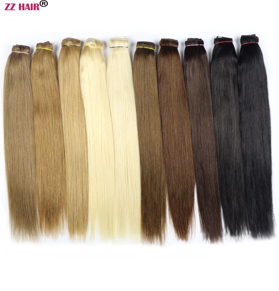 ZZHAIR 100% Brazilian Human Remy Hair Extensions 16"-26" 1pcs Set 100g-200g One Piece 5 Clips in Natural Straight