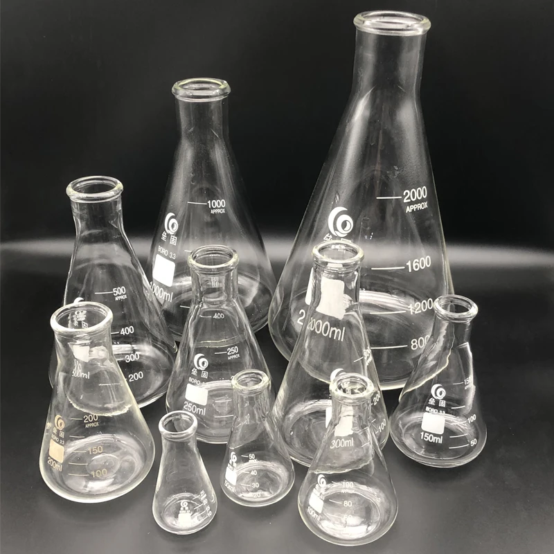 

Lab Glass Conical Flask Borosilicate 3.3 Laboratory High Temperature Fesistance Erlenmeyer Flask