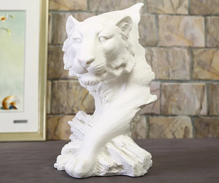 

Европейская статуя из смолы 20X10X36CM голова тигра скульптура кабинет украшения для домашнего интерьера украшения подарок p1693