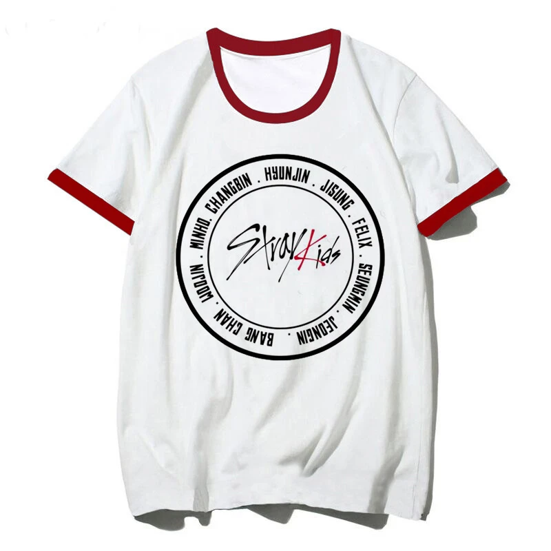 Kpop Stray Kids/Женская Футболка K Pop StrayKids, футболка в стиле хип-хоп, Корейская кавайная футболка в стиле Харадзюку, футболки в стиле хип-хоп для женщин - Цвет: 3128
