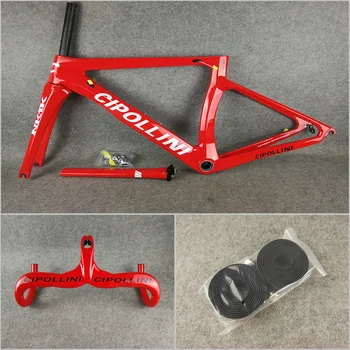 

T1000 3K Glossy Red MCipollini NK1K carbon Frames Frameset Cipollini carbon Handlebar with 400/420/440*90/100/110/120mm