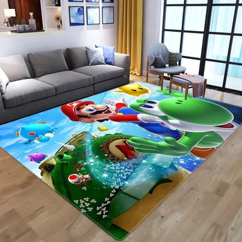 

NEW Super Mario Carpet Anti-Skid Area Floor Mat 3D Rug Non-slip Mat Dining Room Living Room Soft Bedroom Carpet Style