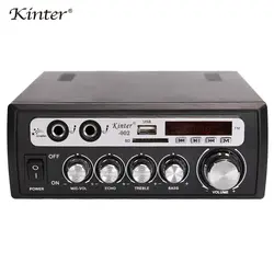 Kinter-002 Усилитель караоке аудио 2.0CH Hi-Fi Digital с USB SD FM MIC play Стереозвук Питание от сети переменного тока 220-240В постоянного тока 12В