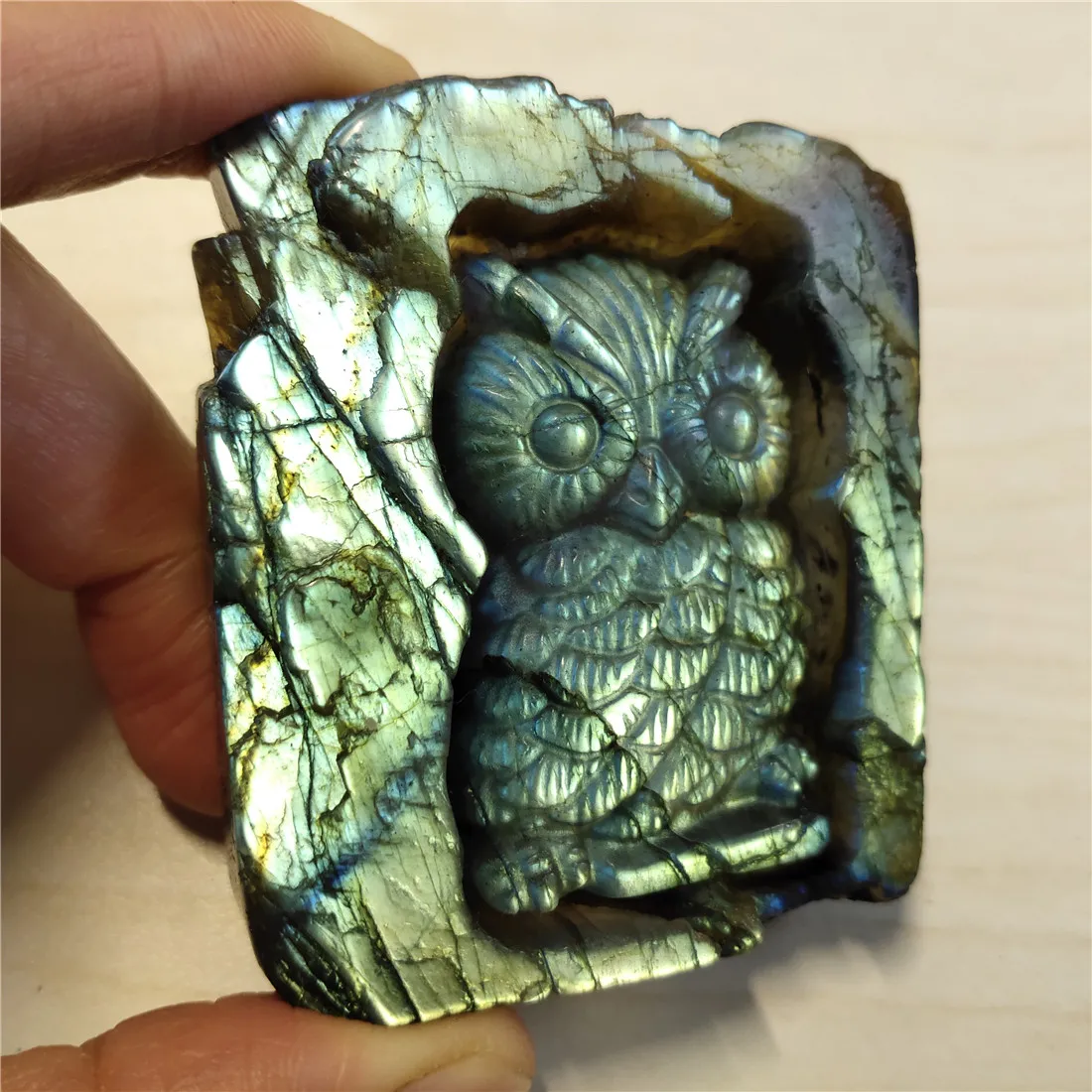 

Labradorite Owl Stone Island Stones Crystals Wicca Cristal Pierre Naturelle Cristaux Natural Healing Gift Decor Quartz Piedrasl
