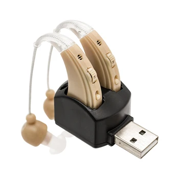 

A Pair Rechargeable Hearing Aid for The Elderly Hearing Loss Sound Amplifier Ear Care Tools 2 Color Adjustable Hearing Aids