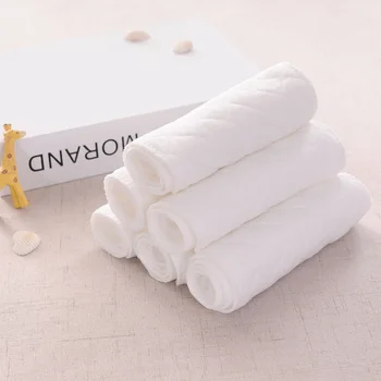 

10PCS Reusable Washable Absorbent Breathable 3-Layer Cotton Cloth Diaper Inserts Liners for Infant Newborn Baby Boys Girls