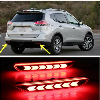 

2Pcs LED Rear Bumper Reflector Driving Brake Light Fit for NISSAN ROGUE 2014-2016