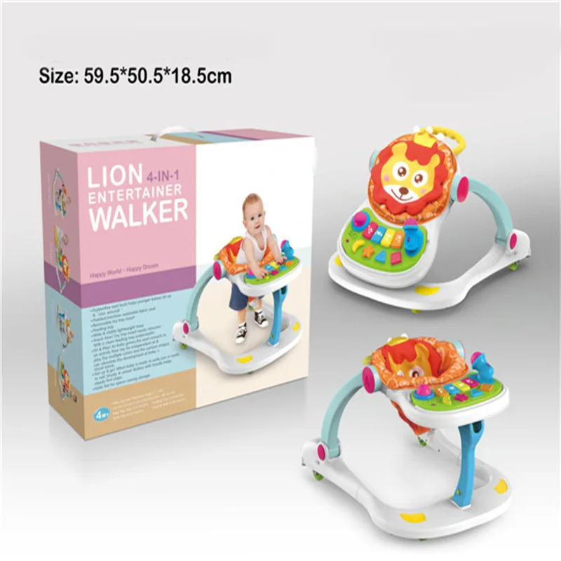 Детские ходунки, игрушки для малышей 0-1 лет, детская тележка, ходунки, обеденный стул, четыре в одном, игрушка