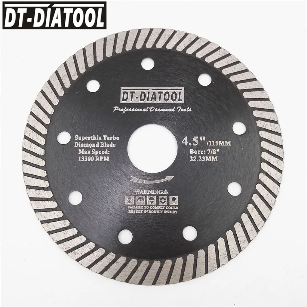 DT-DIATOOL 2 шт. диаметр 115 мм/4,"+ 125 мм/5" алмазный режущий диск супертонкие турбо лезвия для гранита мрамора керамической плитки пильные диски