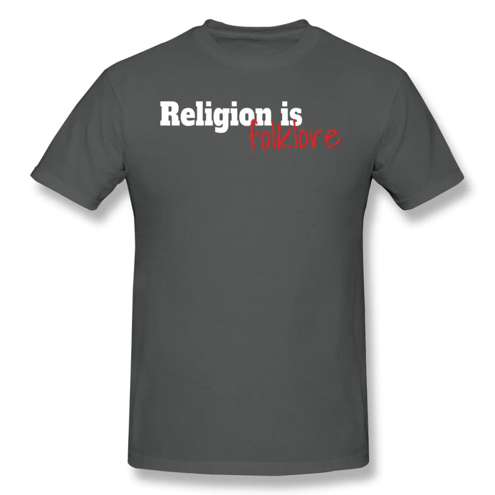Футболка Atheist religion Is Folklore Atheist Design, Повседневная футболка с графическим принтом, 100 хлопок, потрясающая футболка с коротким рукавом