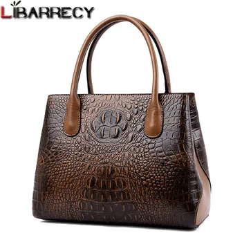 

Ladies Alligator Vintage Totes Leather Luxury Handbags Women Bags Designer Large Capacity Shoulder Crossbody Bag Brand Daily Bag