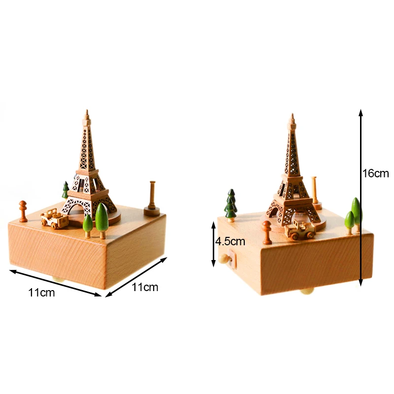 Эйфелева башня деревянная музыкальная шкатулка деревянные ремесла Ретро подарочные коробки из дерева украшения дома музыкальные шкатулки украшения Аксессуары