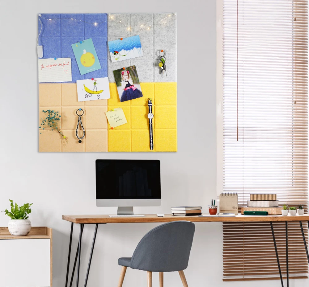 

30x30cm Felt Cloth Display Board Home Decor Felt Photo Schedule Work Study Plan Message Bulletin Board Home Office Wall Sticker
