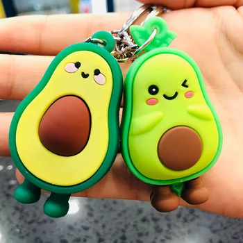 

Fashion Simulation Fruit Keychain Avocado Smile-shaped 3D Soft Resin Avocado Key Chains Jewelry Fashion Wedding Party Gift 2020