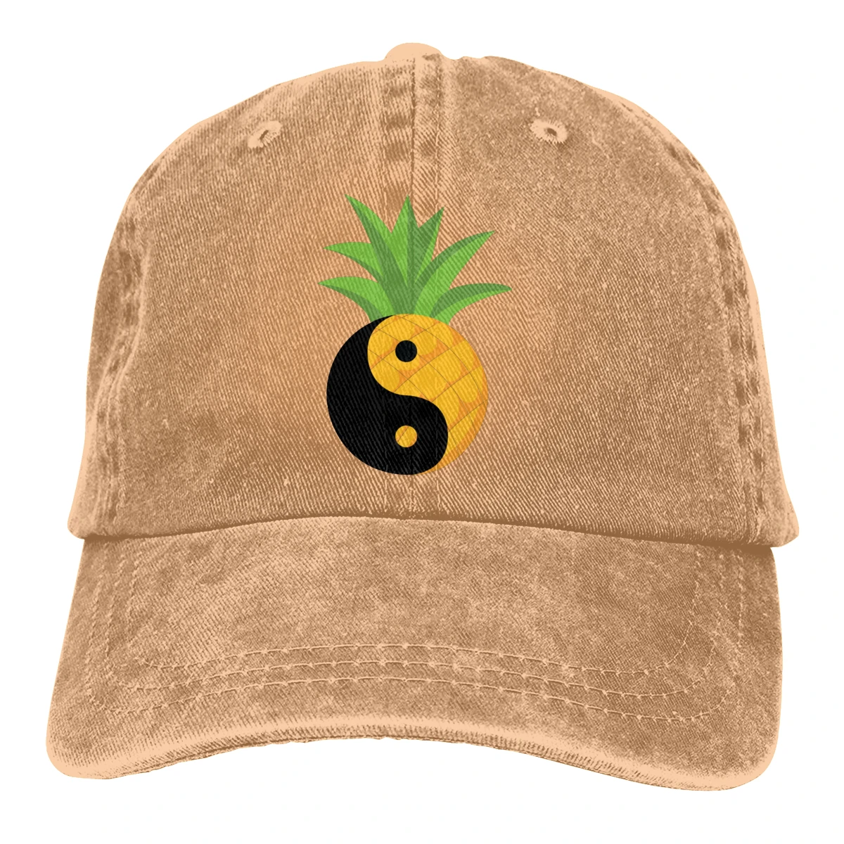 Инь Ян ананас Casquette Deep Heather унисекс Мужские и женские деним Strapback бейсболка Регулируемая Гольф папа шляпа - Цвет: Хаки