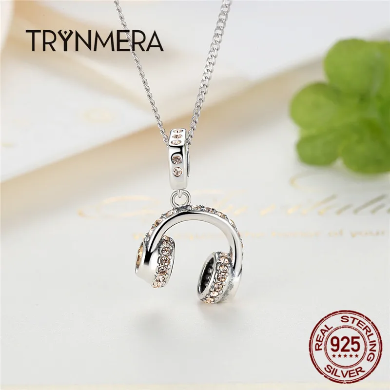 Trynmera 925 стерлингового серебра модная гарнитура наушники музыкальные подвески для браслетов и колье для женщин Свадебные аксессуары A060