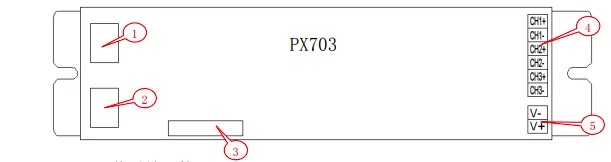 PX703 DMX низковольтный декодер постоянного тока RGB контроллер DMX512 подконтроль постоянного тока