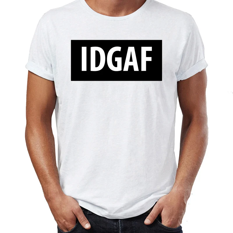 

Men's T Shirt Idgaf I Don't Care I Don't Know Awesome Artwork Drawing Printed Tee