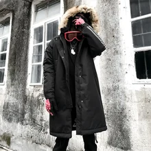 Женское зимнее длинное пальто в стиле хип-хоп, теплые пальто, американский размер XS-XL