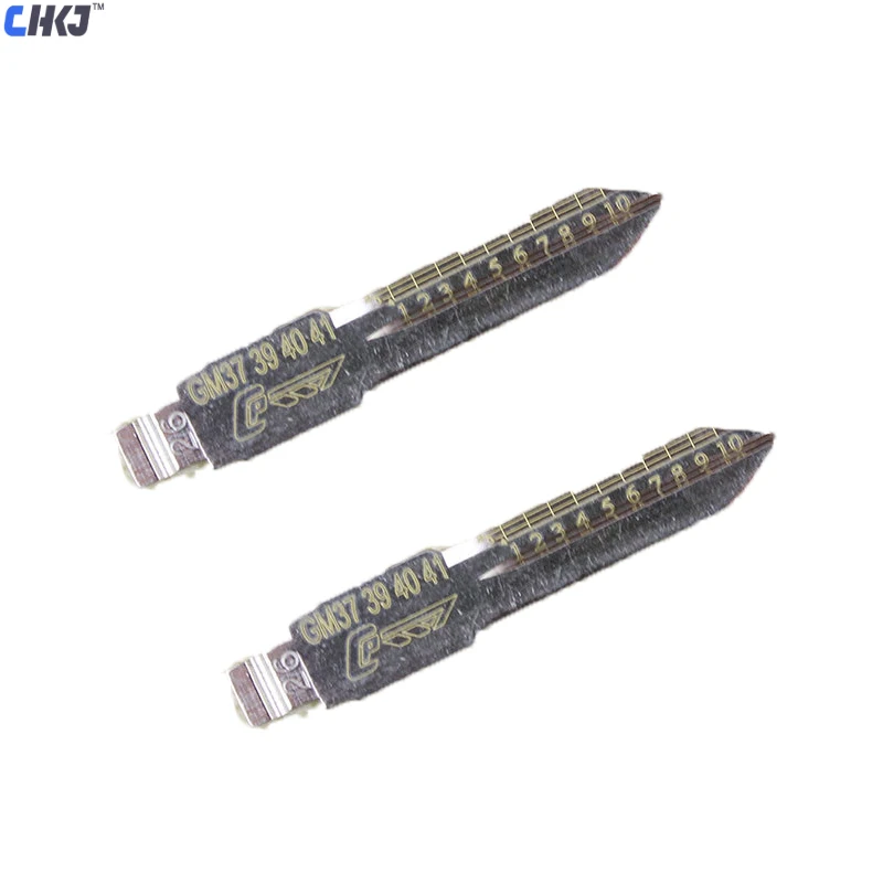 

CHKJ 10PCS Engraved Line Blank Scale Shearing Teeth Uncut Key Blade 26# GM37 39 40 41 for Buick/GL8 for Lishi 2 in 1 Tool