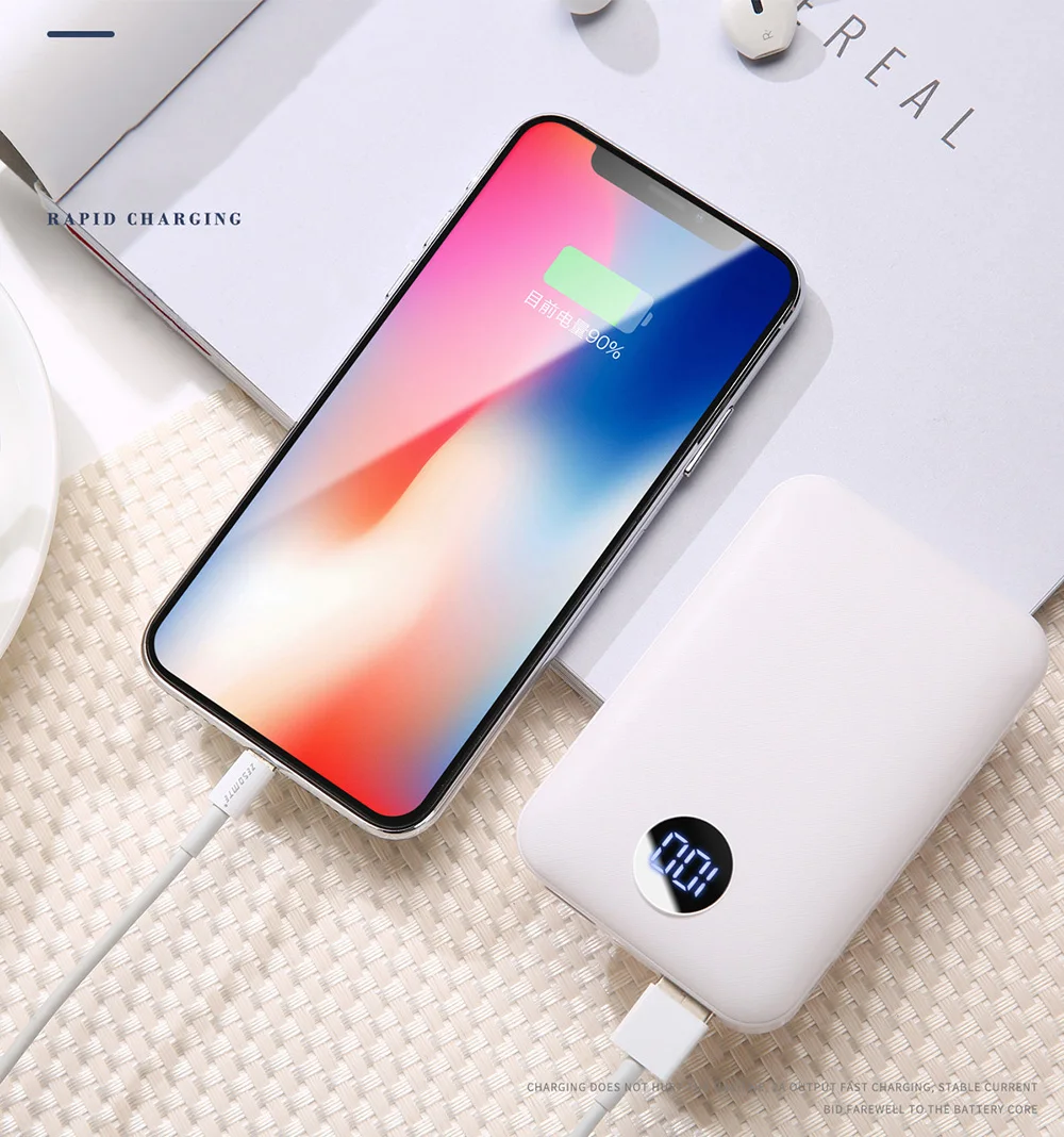 Внешний аккумулятор для мобильного телефона 10000 мАч с двойным USB, быстрая зарядка для iphone xiaomi mi, портативное зарядное устройство mi ni, внешний аккумулятор