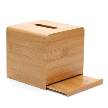 

Bamboo Simple Tissue Box Living Room Household Towel Cartridge Box Creative Desktop Roll Tissue Box