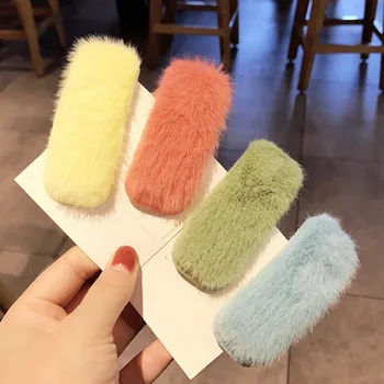 

Fashion Plush Hairclip for Women Cute Geometric Hairpin Hair Accessories HJL2019