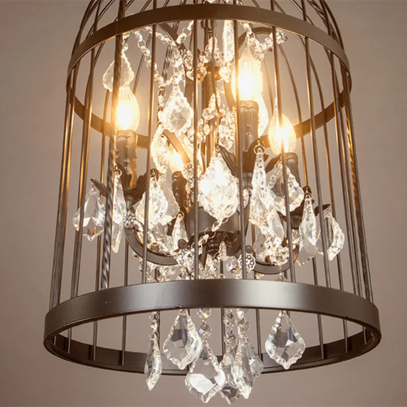 Black retro crystal bird cage pendant lamp Restaurant Bar Coffee Shop lampen  industrieel maria theresa crystal chandelier - AliExpress Lights & Lighting