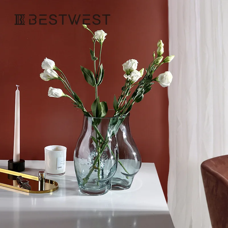 

Nordic creative home light luxury decoration living room dry flower vase porch human body glass vase ornaments