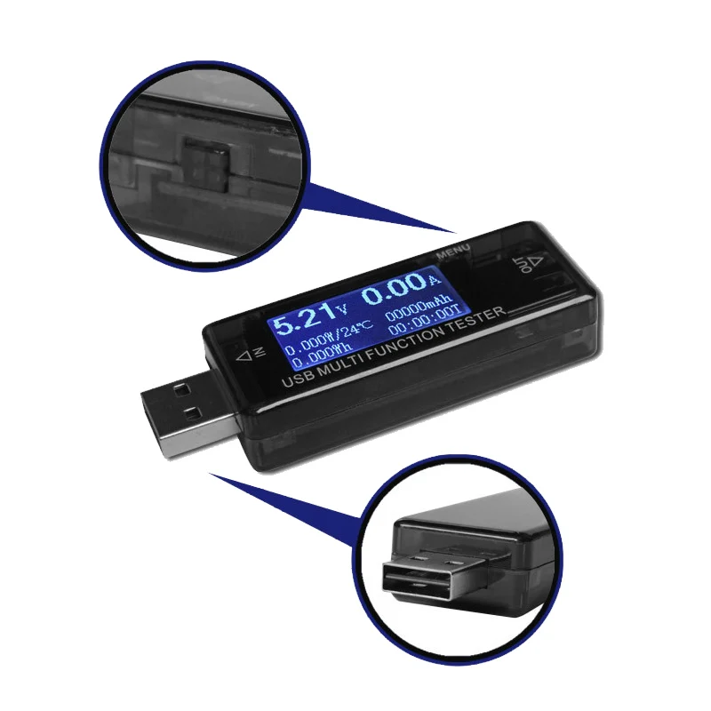 USB тестер вольтметр измеритель емкости и напряжения тока индикатор зарядное