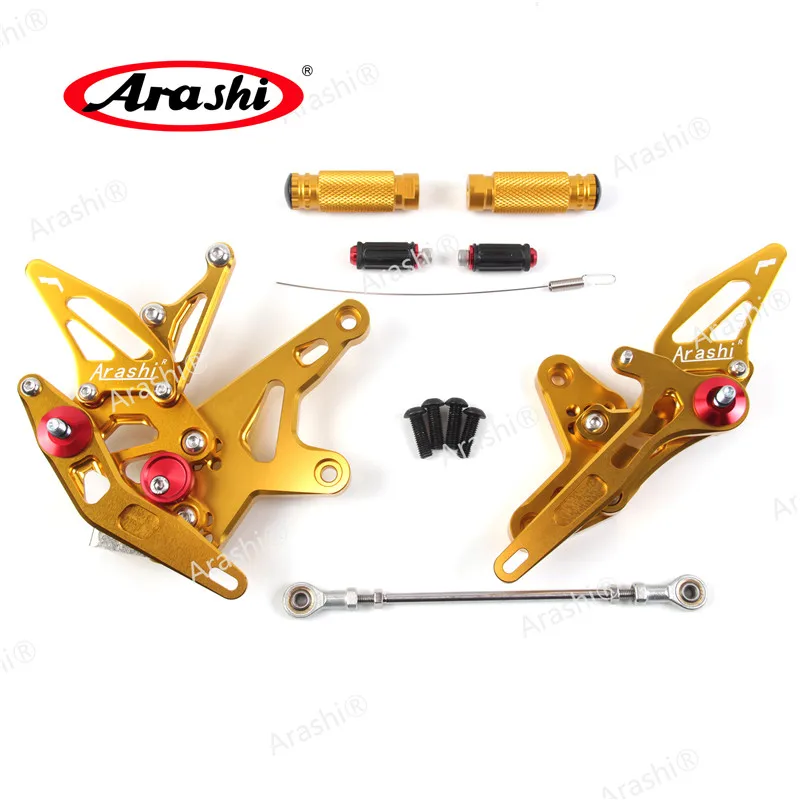 Gold ARASHI для KAWASAKI NINJA 400 регулируемая подножка Rearset Ninja-400 Rider CNC аксессуары для мотоциклов педаль 18 - Цвет: Gold