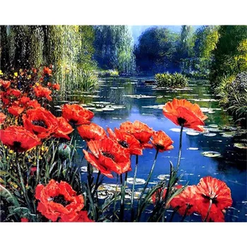 

Painting By Numbers Canvas Painting Papaver Flower Oil Colouring Paints By Numbers Canvas Painting Home Decor 50x40cm Full Kits