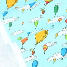Наполовину ярдовая однотонная хлопковая ткань с рисунком неба и воздушного шара, ручная работа, платье для одежды, одежда для малышей, хлопок, CR-263