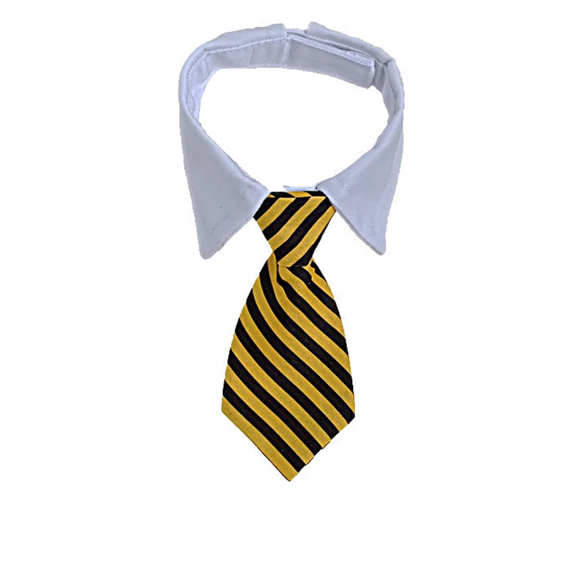 Black and Yellow -S Модный ошейник для собак и кошек Галстук Свадебный костюм реквизит съемный ошейник аксессуары для собак галстук регулируемые Галстуки для домашних животных - Цвет: Black and Yellow -S