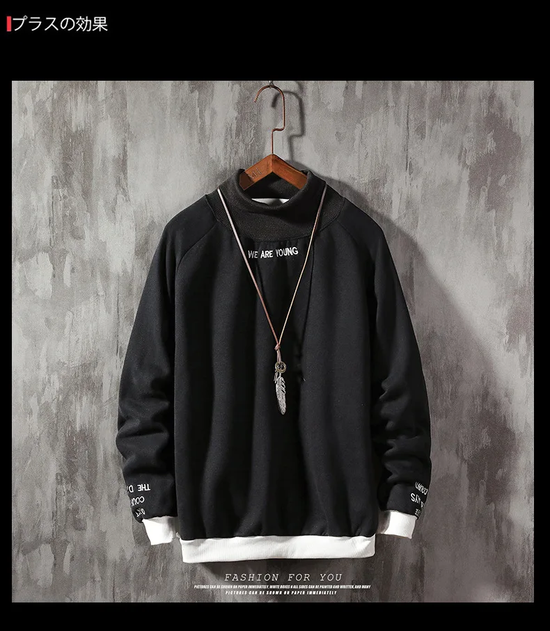 Kopen 2019 Nieuwe Warme Wollen Voering Mannen Stand Kraag Sweatshirts Hoge Kwaliteit Sweatshirts Voor Mannen 2 Kleuren Maat S tot 2XL j9540 3156 A