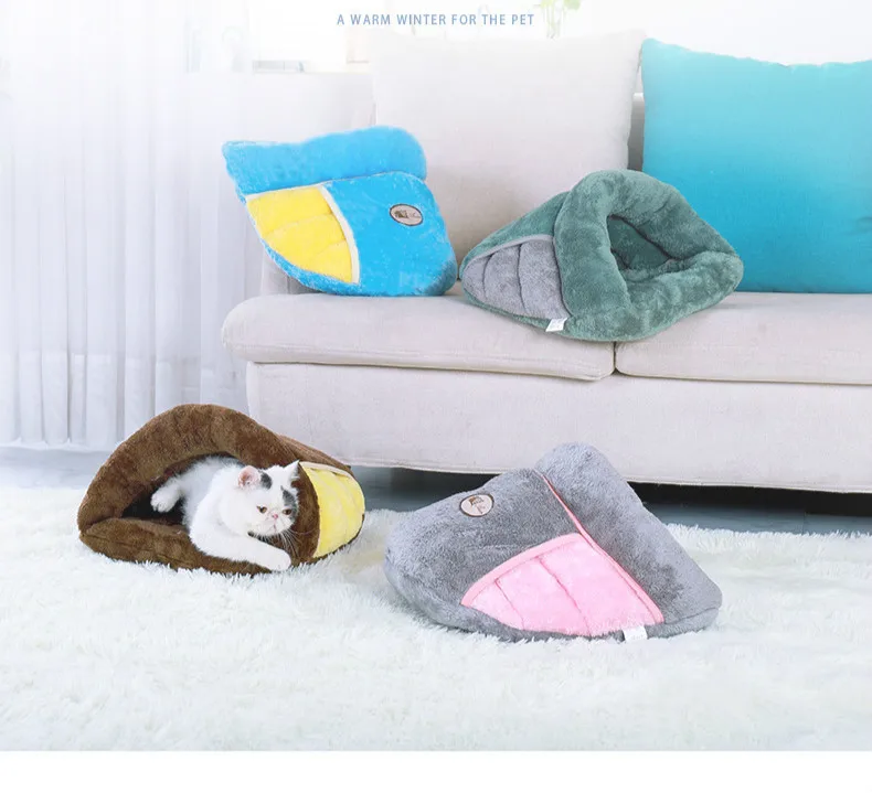 Cuddle кокон кошка пещера кровать для домашних животных, сохраняет тепло спальный мешок креативные Тапочки Дом, ортопедические круглые Cuddle гнездо Snuggery теплая рука