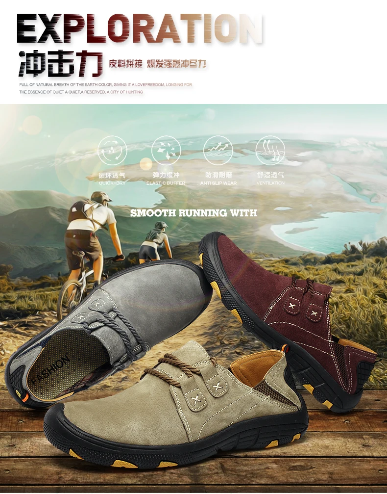 QZHSMY/мужская кожаная повседневная обувь мужские ботинки дышащие износостойкие Сникерсы для сезона весна-осень легкие туфли на плоской подошве Большие размеры 38-48