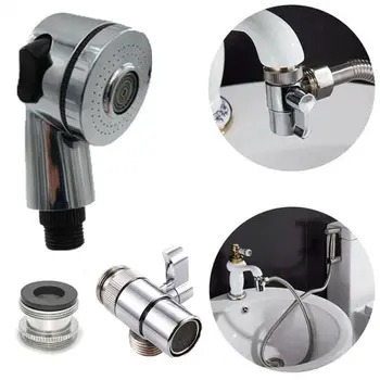 

4 PCS 1.5M Portable Extension Faucet Shower Sink Faucet Sprayer Function Bathroom Faucet Extenders Device Handheld Shower Head