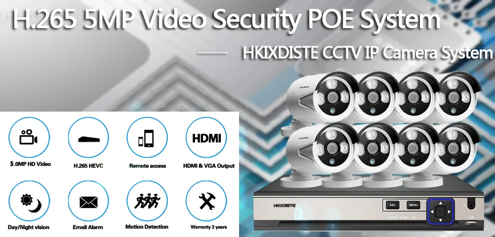 8CH POE, сетевые NVR комплект системы видеонаблюдения распознавание лица можно модернизировать защищенная от внешних воздействий ip-камера HD 5MP набор для наблюдения безопасности